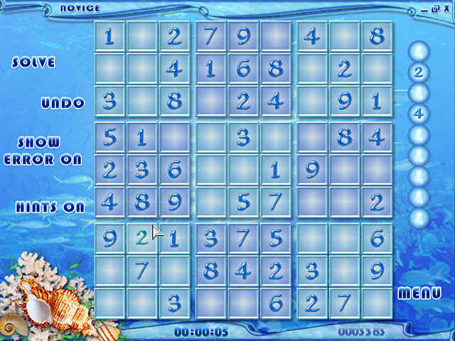 blue reef sudoku screenshots 2